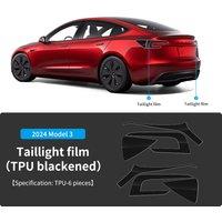 for Tesla 2024-2025 Model 3 Highland3 Protective Film TPU Refit Sticker Protective Tail light film smoked black Lamp film