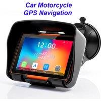 Car Motorcycle GPS Navigation 4.3 TFT Waterproof IPX67 GPS Bluetooth Tracker FM BT Bullit in 8GB Free igo 2025 Map
