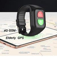 4G Elderly GPS Tracker SOS Button Smart WatchWristband GPS Emergency Alarm IP67 Waterproof GPS TrackingHeart Rate Blood Pressure