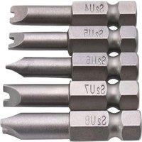 5-piece U4-U8 1/4 inch screwdriver bit kit S2 magnetic U-shaped electric screwdriver drill bit 50mm manual tool hexagonal handle