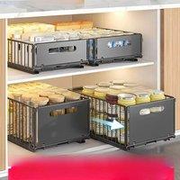 Kitchen Storage Rack Pull Out Cabinet Organizer Slide Drawer Storage Tray Seasoning Bottle Spice