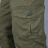 Camping Hiking Pants Men Cargo Cotton Overalls Straight Trousers Multi-Pocket Baggy Slacks Pants