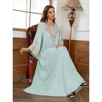 Eid Muslim Abaya Embroidery Vestidos Ramadan Morocco Kaftan Abayas Islam Arab Dubai Long Robe Women