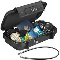 Portable Safe Box Travel Safe Box Large Capacity Security Lockbox Code Waterproof Key Lock Box with