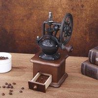 Hand Shake Coffee Bean Grinders Vintage Big Wheel Manual Coffee Machine Cast Iron Vintage Shaker