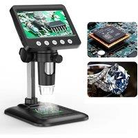 4.3 Digital Microscope 1600X 2MP Coin Microscope Magnifier with 8leds Video Electronic Microscope for Soldering Phone Repair
