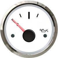 KUS 52mm Oil Pressure Gauges 0-5Bar 12V/24V Waterproof Oil Pressure Meters 0-75psi for Automobile Ship Truck with Red Backlight