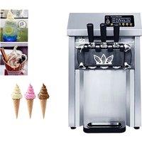 Commercial Ice Cream Maker, 20-25L/H Yield, 2000W Countertop Soft Serve Machine Hopper Cylinder For