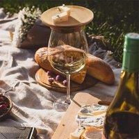 4/8PCS Wine Glass Charcuterie Topper Bamboo Wine Glass Coasters Food Coverage Protector For Home