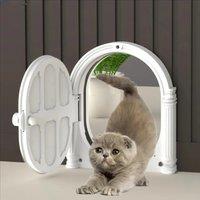 Interior Wall Mount Cat Door Large No-Flap Pet Privacy Door Can Control Entry and Exit Pet Door for
