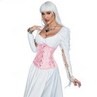 Jacquard Underbust Corset Plastic Bones Korset Basques Shaper Elegant Waist Bustier Top