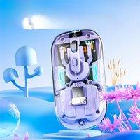 AULA AM210 Bluetooth Mouse Dual mode Transparent Shell Type-C Charging Seven Lights Effect Third Gear Adjustable DPI