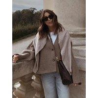 Elegant Straight Cut Wool Jacket Women Fashion V Neck Single Breasted Short Coat 2025 Autumn Chic