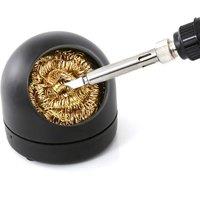 Iron Tips Cleaner Copper Wire With Stand Set Welding Desoldering Solder Iron Tip Dross Cleaning Steel Ball Mesh Filter