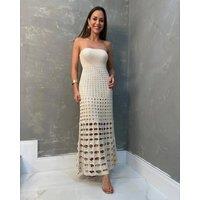 2025 Autumn Elegent Off Shoulder Dresses Women Knitted Cut Out Long Skirt Lady Daily High Street