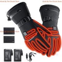 Waterproof USB Rechargeable Electric Heated Gloves Women Men Touchscreen Thermal Motorcycle Gloves Heated for Motorbike Skiing