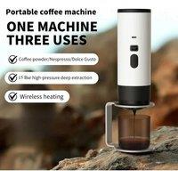 Portable Electric Coffee Maker 3-in-1 Capsule Coffee Grinder Travel Coffee Maker with Cordless