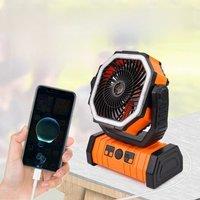 20000mAh Battery Operated Fan Portable Rechargeable Desk/Camping Fan with LED Light and Hook Outdoor Fan for Tent Car Trip