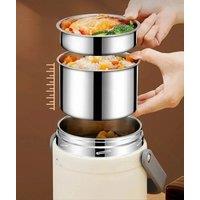 100-240V Electric Lunch Box 12V Car Rice Cooker Portable 304 Stainless Steel Double Layer Linner