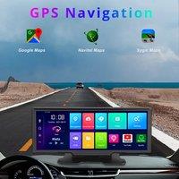 11" IPS Car GPS Navigation 4G Andriod 10 WIFI ADAS Andriod Dash Cam Recorder HD1080P Dual lens Review Mirror Dashcam Recorder