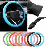 Silicone Car Steering Wheel Cover Elastic Protetive Cover Multi Color Auto interior Silica Gel