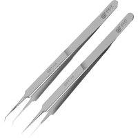 1Pc Ultra Precision Tweezer Stainless Steel Curved/Straight 0.01m Fly Wire Super Hard Forceps BGA Motherboard Maintenance Nipper