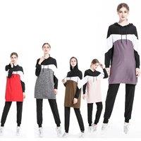 2025 Hot Selling New Middle Eastern Arab Muslim Slim Fitting Patchwork Long Sleeved Sportswear