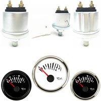 Auto Mechanical Oil Pressure Sensors M10X1 NPT1/8 Marine Oil Pressure Meters 0-5Bar 0-10Bar Alarm Display 6-24vdc Red Backlight