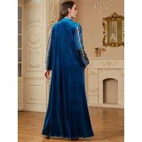 Ramadan Eid Jalabiya Muslim Dress Dubai Party Vestidos Embroidery Arab Long Robe Morocco Saudi