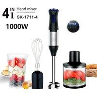 Electric Pole Hand Immersion Blender W fuel 4-in-1 Stainless Steel Food Food mixed Beaker Processor