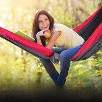 Camping Hammock Double & Single Portable Hammock with Tree Straps, Lightweight Nylon Parachute