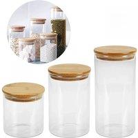 5pcs Glass Storage Jars with Airtight Lid Kitchen Storage Bottles Jars Sealed Container Food Pots