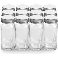 12pcs Seasoning Bottle 120ml Clear Plastic Spice Jar Spice Pepper Salt Storage Bottle Container w/