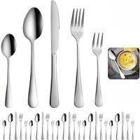 5/30pcs Cutlery Set Stainless Steel Dinnerware Steak Knife Fork Spoon Teaspoon Travel Flatware