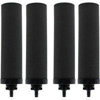 4 Piece Water Filter Black Coconut Shell Activated Carbon for BERKEY BB9-2 Filters for Gravity-Fed