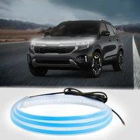 1PCS LED Daytime Running Light Scan Starting Car Hood Decorative Lights DRL Auto Engine Hood Guide Decorative Ambient Lamp