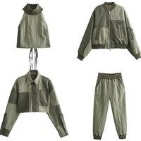 2024 Autumn Women's Jackets Fashion Spliced Bomber Jacket Women's Jacket with Pocket Long Sleeve New