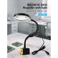 Magnetic Holder Magnifier Magnetic Lamp Holder Magnifying Glasses Work Light Brightness Adjustable 10X/20X Magnifier