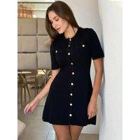 Elegant Knit Mini Dress Women Street Slim High Waist Short Sleeve Rib Sweater Dresses Vacation