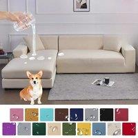 1/2/3/4 Waterproof Skins Elastic Corner Sofa Covers Seats Solid Couch Cover L Shaped Sofa Slip