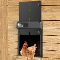 Timer Automatic Chicken Coop Door- Aluminum+ABS,Intelligent Anti-Pinch Induction,IPX3 waterproof