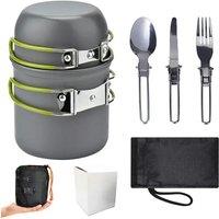 Portable Camping Cookware Set Outdoor Pot Mini Gas Stove Sets Nature Hike Picnic Cooking Set With