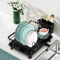 Dish Drying Rack,cutlery Storage Rack,cutlery Holder,With Rotatable Drip Tube and Drain Tray,kitchen