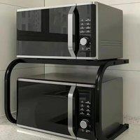 Kitchen Organiser 2 Tier Carbon Steel Shelf Kitchen Table Microwave Kitchen Storage Drill-Free