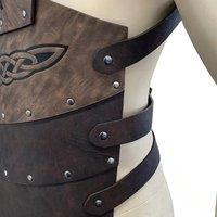 Mens Viking PU Leather Chest Armors Knight Leather Body Armors Medieval Armors Cosplays Jerkins Coat