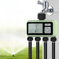 Water Timer 4-outlet Valve Controller Automatic Irrigation System for Garden Lawn Plants IPX5 Waterproof Garden Watering System