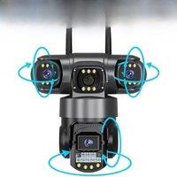 3 Lens Video Surveillance Camera Wifi Network CCTV Camera 4G SIM Card Wireless 360 Monitor Outdoor