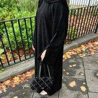 Corduroy Closed Abaya for Women Winter Islamic Clothes Loose Warm Muslim Dress Dubai Turkey Modest