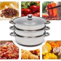 Stainless Steel Three Layer Thick Steamer Pot Soup Steam Pot Universal Cooking Pots for Induction