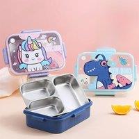 800ml Cartoon Stainless Steel 304 Lunch Box With Spoon Kids Leak-Proof Bento Box Student School